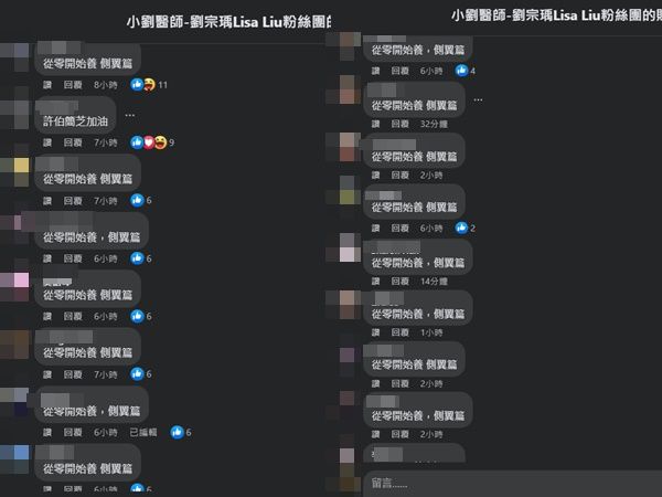 ▲▼親綠女醫50人管理群「-1」　網留言狂刷7字挺許伯簡芝。（圖／翻攝臉書）