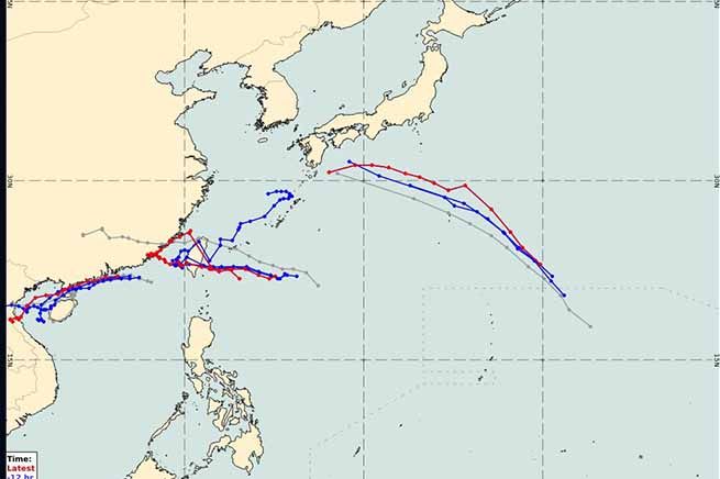 ▲▼海葵颱風歐美預測路徑。（圖／翻攝臉書／氣象達人彭啟明）