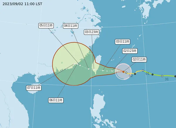 ▲▼氣象局11:30針對海葵颱風發布陸上警報。（圖／氣象局）