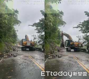 連續地震+下雨！台7甲線米摩登路段邊坡坍方　道路阻斷搶通中