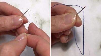 縫紉被線頭搞瘋！「隨地撿這個」就能當穿線器　針頭輕易穿過　