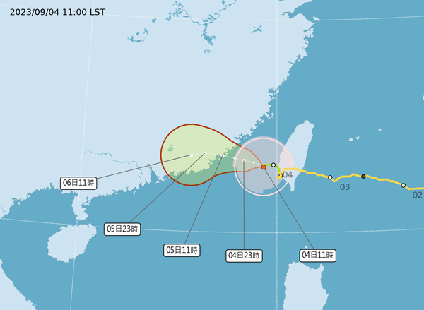 ▲▼海葵颱風今上午11時最新路徑。（圖／氣象局）