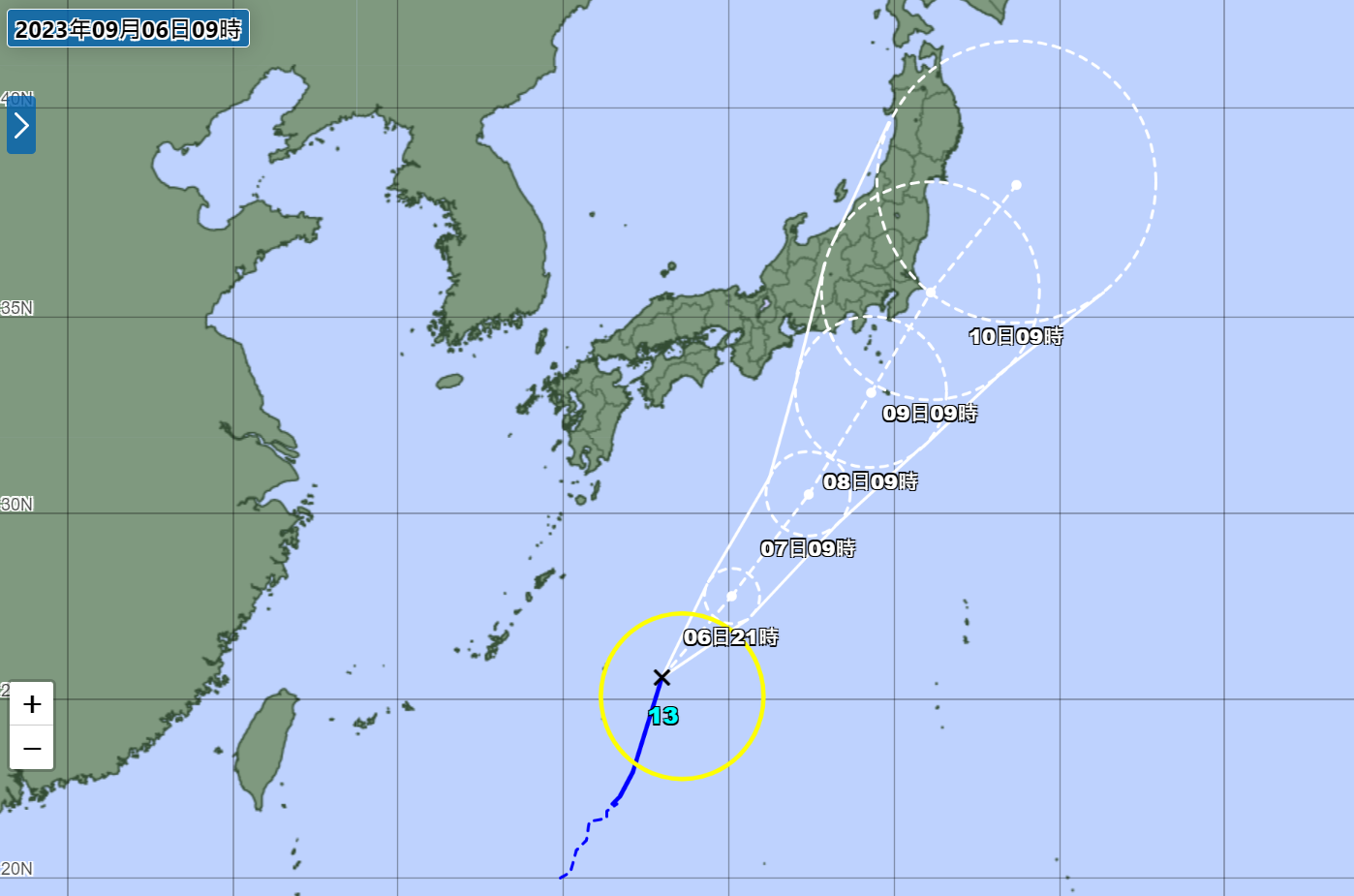 ▲▼鴛鴦「一路向北」移動！　日本氣象廳：7日最靠近東京。（圖／日本氣象廳）