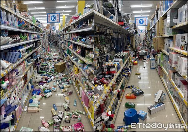 ▲▼新港5日規模5.5地震，民雄賣場災情。（圖／店家提供）