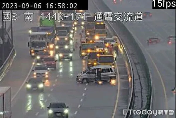 ▲國道3號7車追撞車禍。（圖／記者蔡文淵翻攝，下同）