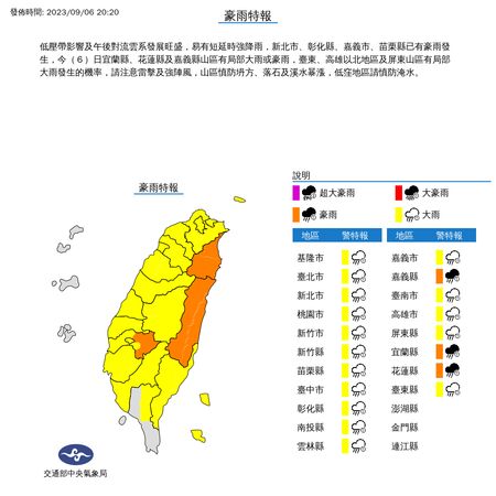 ▲大雨特報