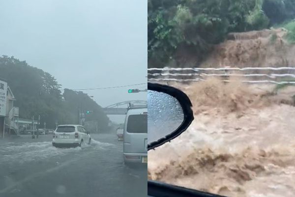 ▲▼鴛鴦颱風今登陸日本！「致災性豪雨」砸關東　恐怖山崩畫面曝。（圖／翻攝自推特）