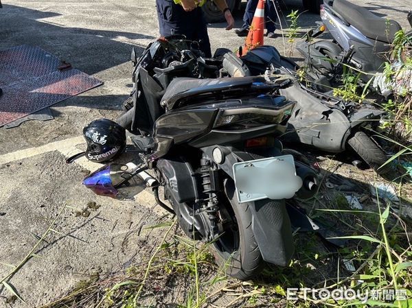 ▲廖男駕駛汽車左轉時，與對向騎機車的許男迎面撞上。（圖／記者陸運陞翻攝）