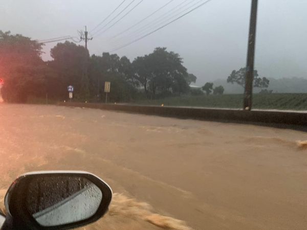 ▲▼嘉義瞬間暴雨大淹水！鄉長PO「馬路變黃河」照：車輛請改道。（圖／翻攝林于玲．人民雄大臉書）