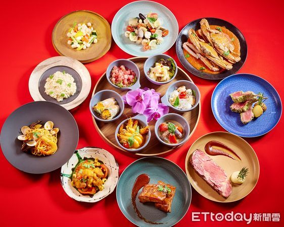 ▲JR東日本大飯店台北鉑麗安全日餐廳9月份推出「異國料理混搭風」主題餐檯。（圖／JR東日本大飯店台北提供）