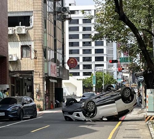 ▲中西區忠義路一段125巷12號前，發生1部自小客車車禍翻覆。（圖。翻攝自台南即時新聞爆料平台）