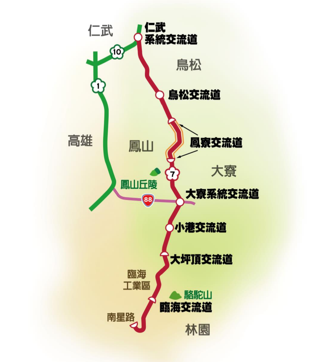 ▲▼國道7號路線優化減少建物拆遷。（圖／高公局）