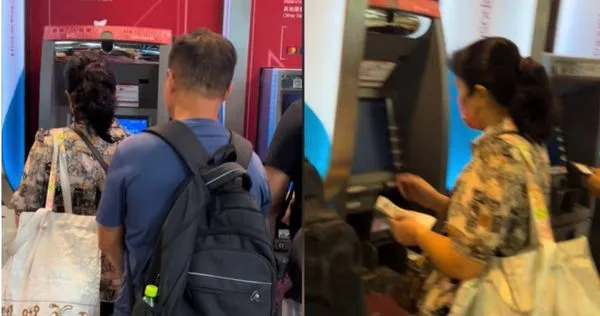 婦人鈔票逐張存　後方男子爆氣大罵要她滾