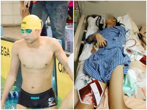 ▲▼17歲游泳選手癱瘓在床。（圖／爆料公社）