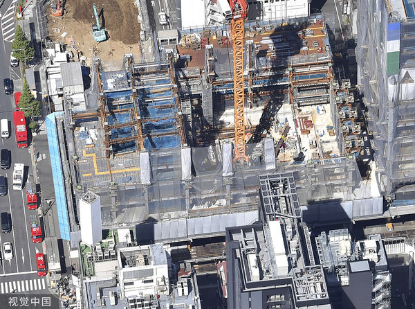 ▲▼日本東京一建築工地鋼筋突然墜落，致2死3傷。（圖／CFP）