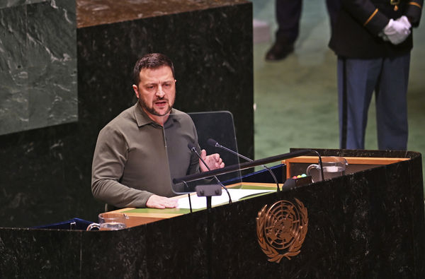 ▲▼烏克蘭總統（Volodymyr Zelensky）19日出席聯合國大會發表演說。（圖／達志影像／美聯社）