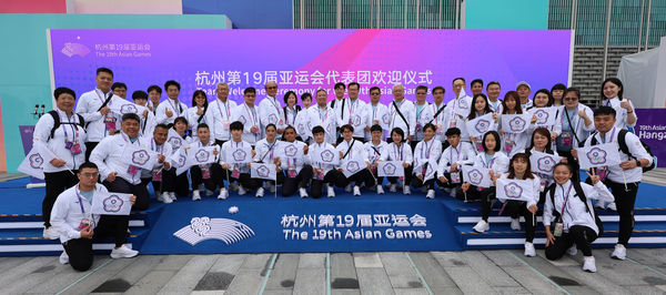 ▲中華代表團今日共47位成員參與升旗典禮，包括拳擊、體操代表隊都出席。（圖／中華奧會提供）