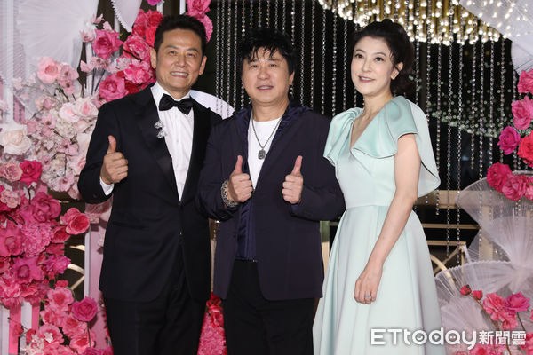 ▲▼徐新洋 x Soa宋蕊安婚宴，徐乃麟(左起)、胡瓜與丁柔安。（圖／記者李毓康攝）