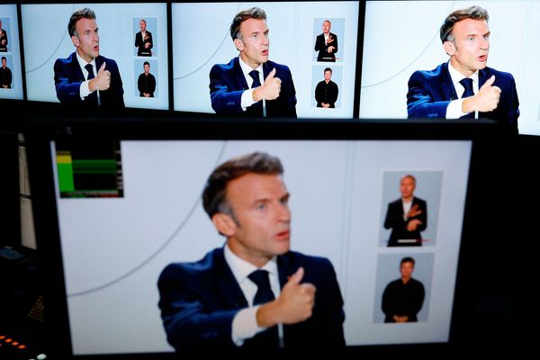▲▼法國總統馬克宏24日接受法國1台（TF1）和法國第2電視台（France 2）採訪。（圖／CFP）