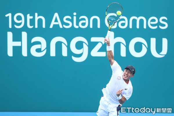 ▲亞運男網雙打許育修、莊吉生出賽。（圖／記者林敬旻攝）