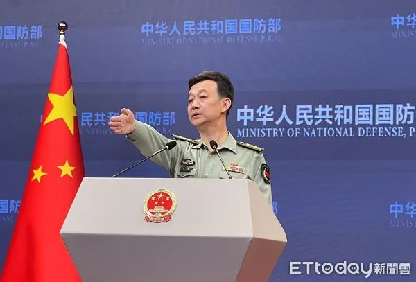 ▲▼▲中國大陸國防部新聞發言人吳謙大校  2023.9.28             。（圖／記者任以芳攝）