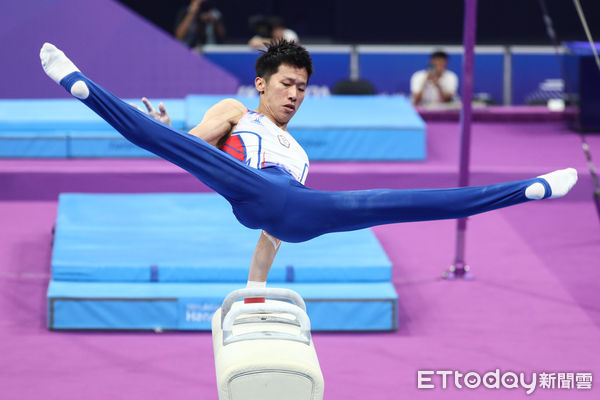 ▲杭州亞運男子體操中華隊李智凱於鞍馬項目出賽。（圖／記者林敬旻攝）