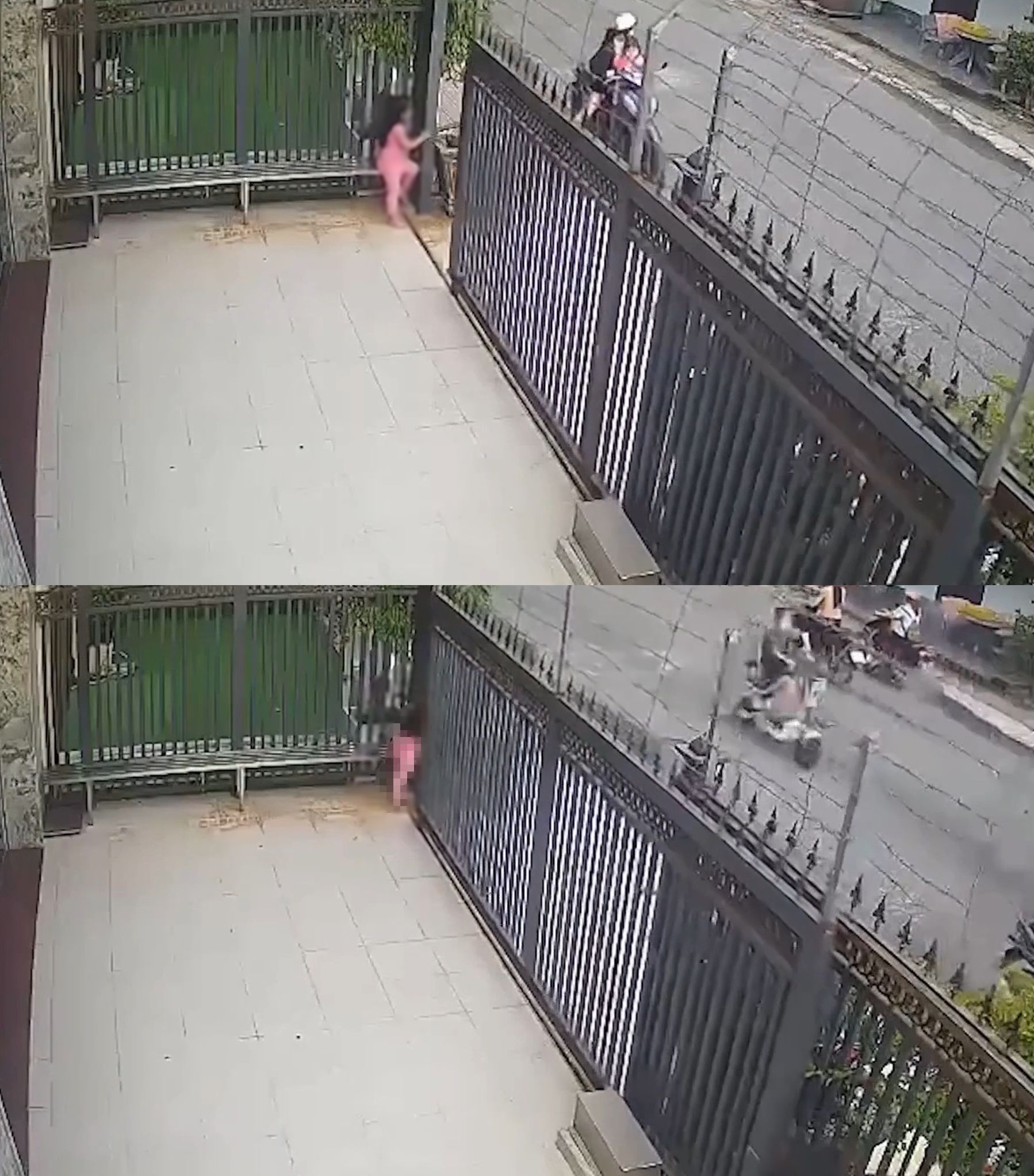 ▲越南4歲女童慘遭鐵門夾住昏迷。（圖／翻攝推特）