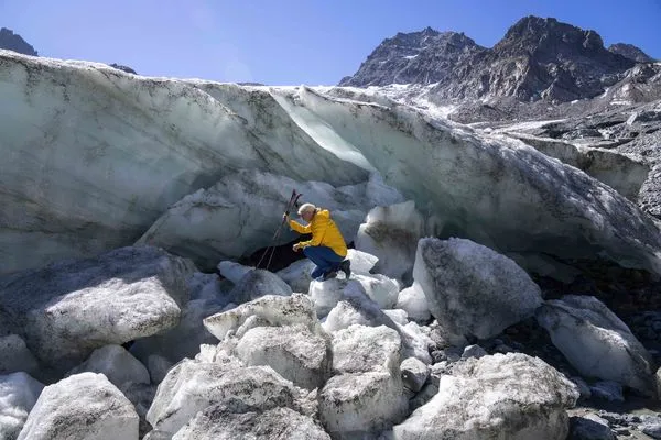 ▲▼奧地利的賈姆塔弗納冰川（Jamtalferner glacier）。（圖／達志影像／美聯社）