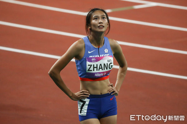 ▲亞運女子100公尺跨欄中華隊張博雅出賽。（圖／記者林敬旻攝）