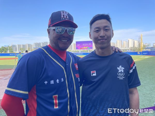▲亞運棒球香港隊教練葉明煌、投手梁家豪。（圖／記者楊舒帆攝）