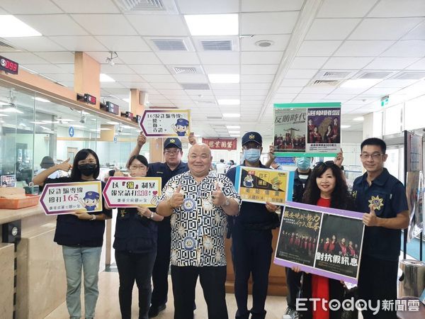 ▲東港警分局邀請藝人米漿宣導防詐             。（圖／東港警分局提供，下同）