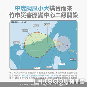 防範中颱「小犬」　竹市災害應變中心提升為二級開設