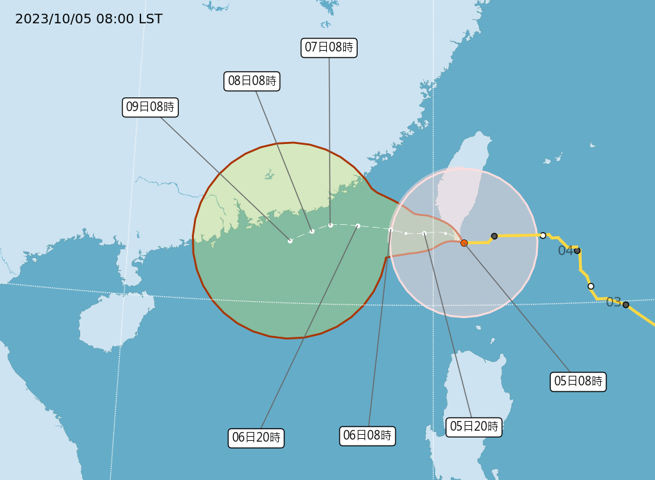 ▲▼小犬颱風今上午8時半最新位置。（圖／氣象署）