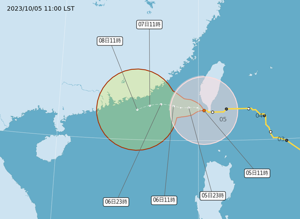 ▲▼小犬颱風今上午11時最新位置。（圖／氣象署）
