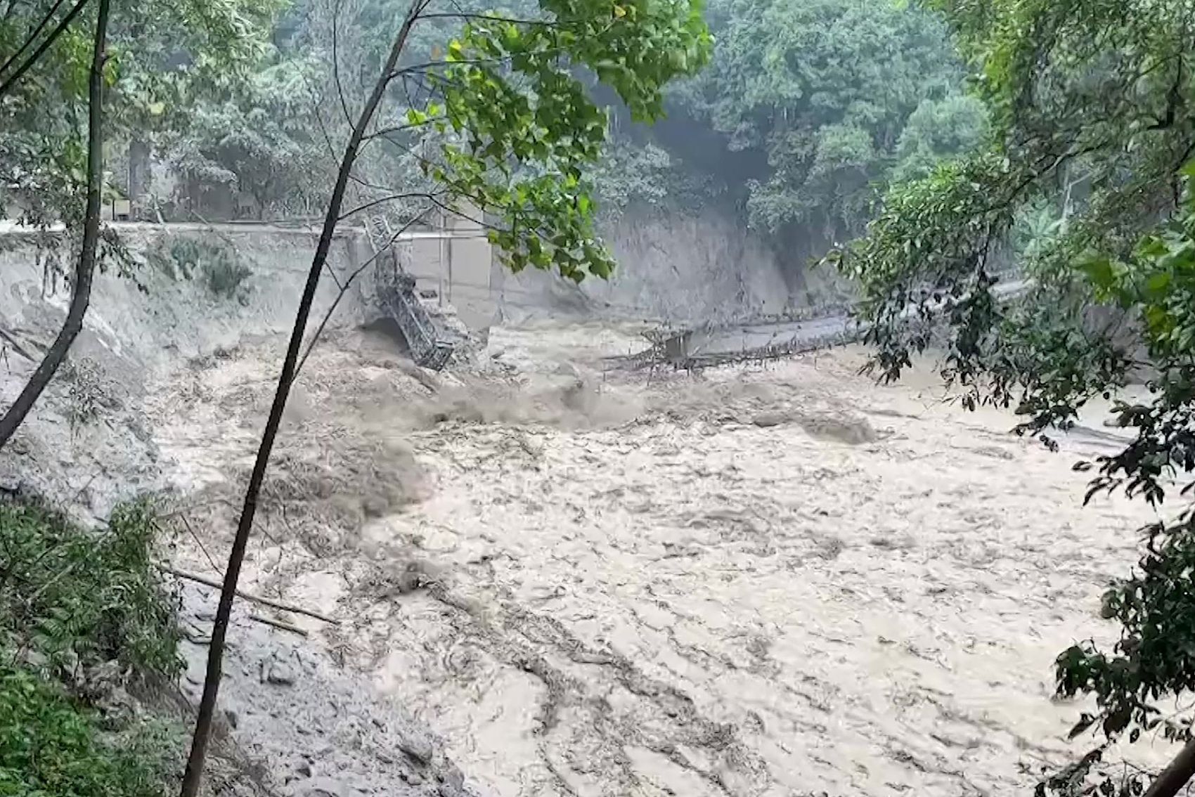 ▲▼ 印度錫金邦山洪爆發。（圖／CFP）