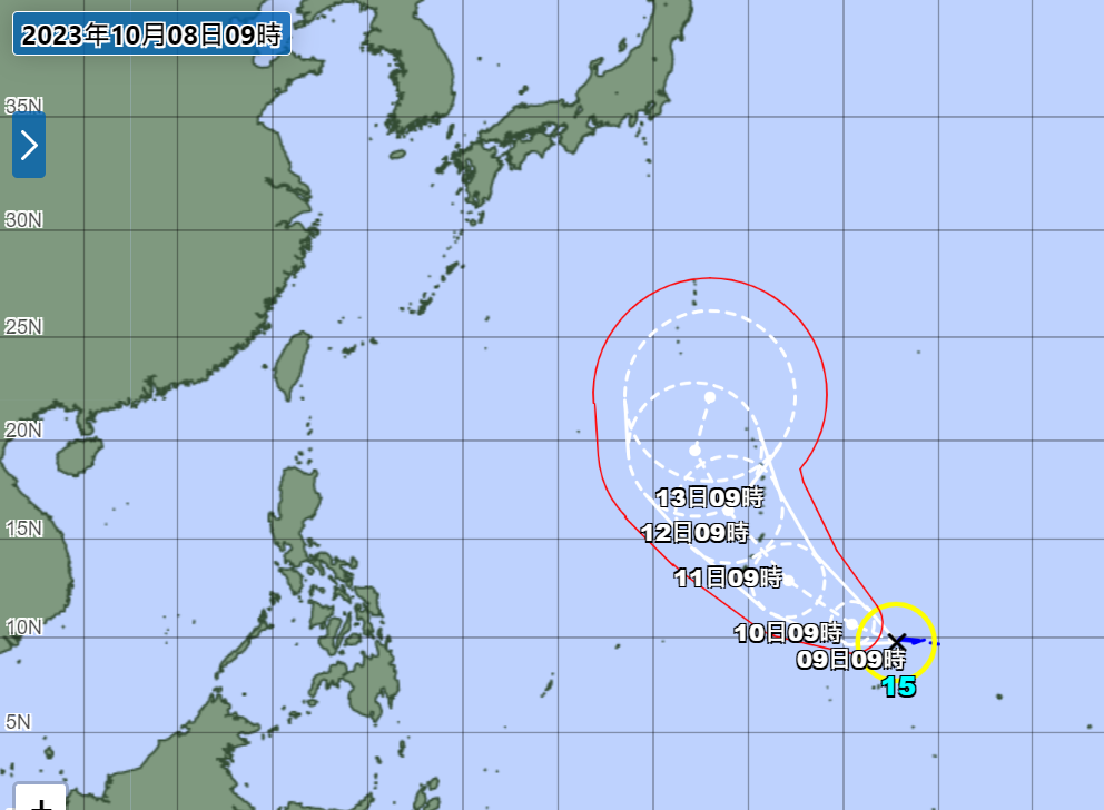 ▲▼第15號颱風「布拉萬」預測路徑。（圖／翻攝自日本氣象廳）