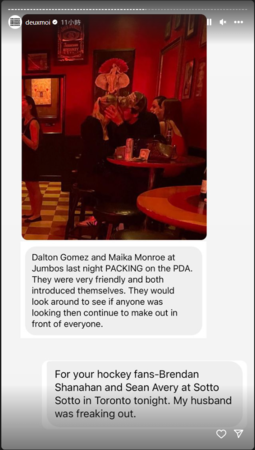 ▲Dalton Gomez和演員瑪嘉夢露（Maika Monroe）在餐聽內熱吻被拍。（圖／翻攝自Instagram／deuxmoi）
