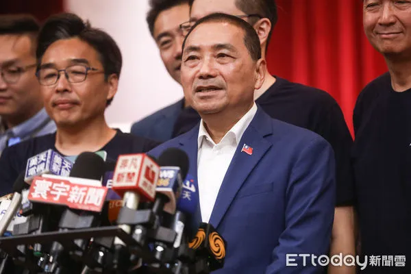 ▲國民黨總統參選人侯友宜出席「戰鬥藍再動員，國民黨要過半」記者會。（圖／記者林敬旻攝）