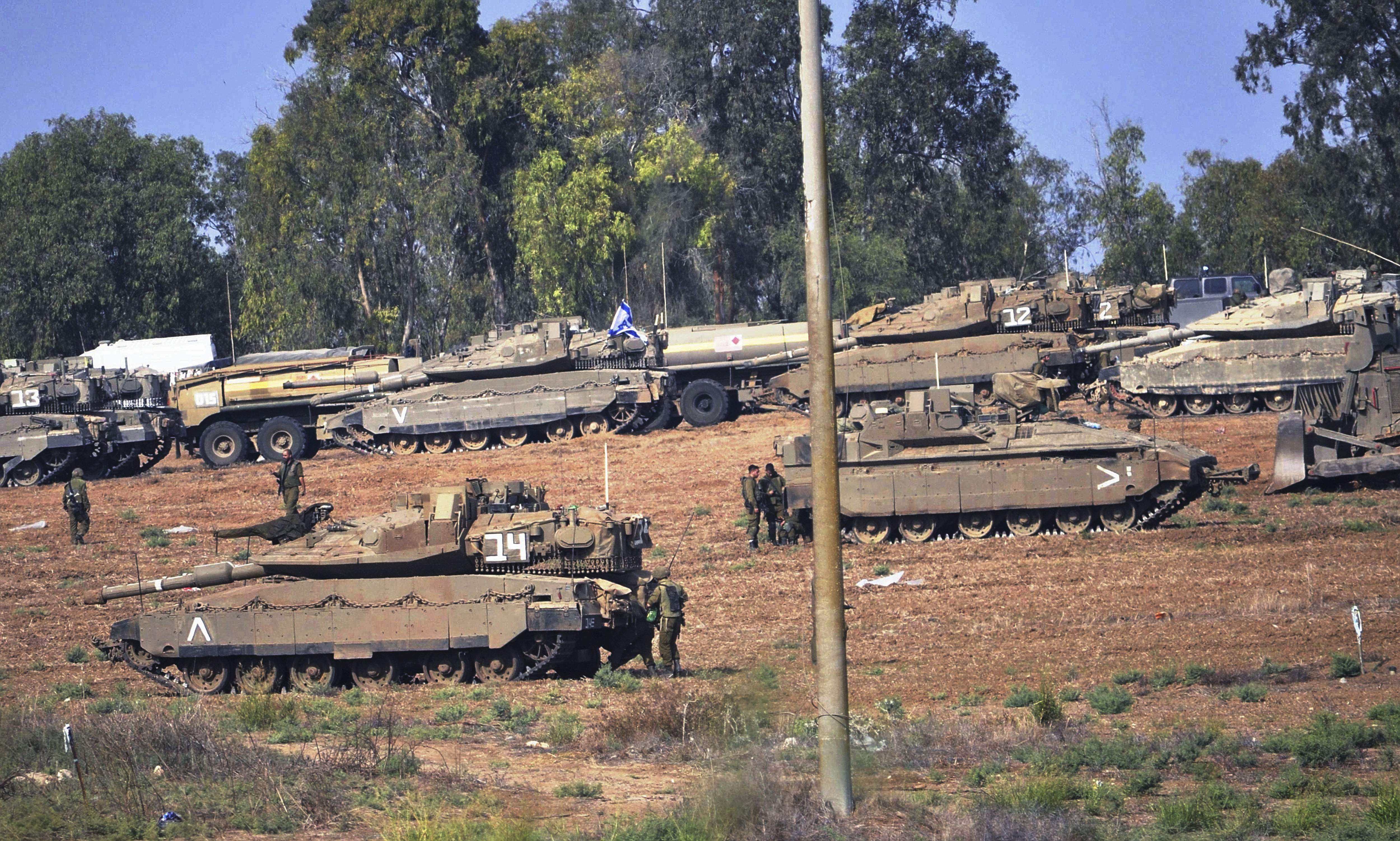 ▲▼ 以色列坦克已在加薩邊境附近集結。（圖／達志影像／美聯社）
