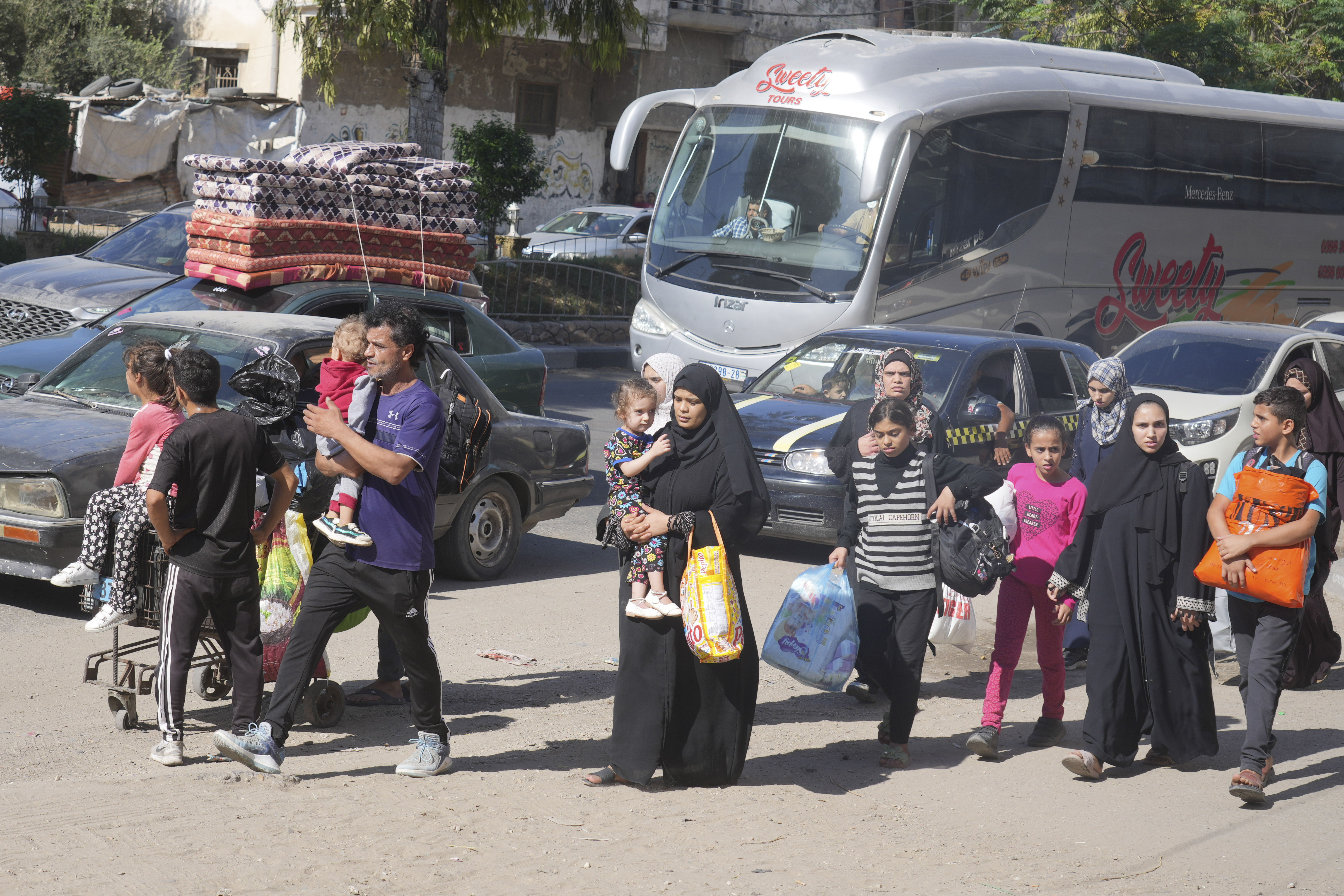 ▲▼住在加薩的110萬巴勒斯坦居民緊急撤離。（圖／達志影像／美聯社）