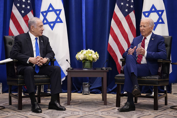 ▲▼2023年9月20日，以色列總理納坦雅胡（Benjamin Netanyahu）和美國總統拜登在紐約會面。（圖／達志影像／美聯社）
