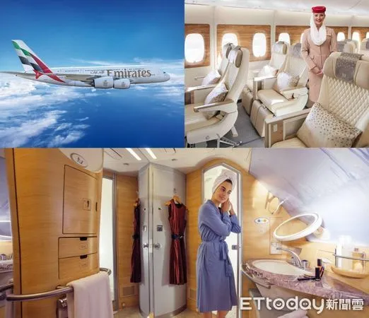 ▲阿聯酋航空台北–杜拜直飛航班10月29日起升級為有淋浴水療間的三艙等A380旗艦客機執飛。（圖／業者提供）