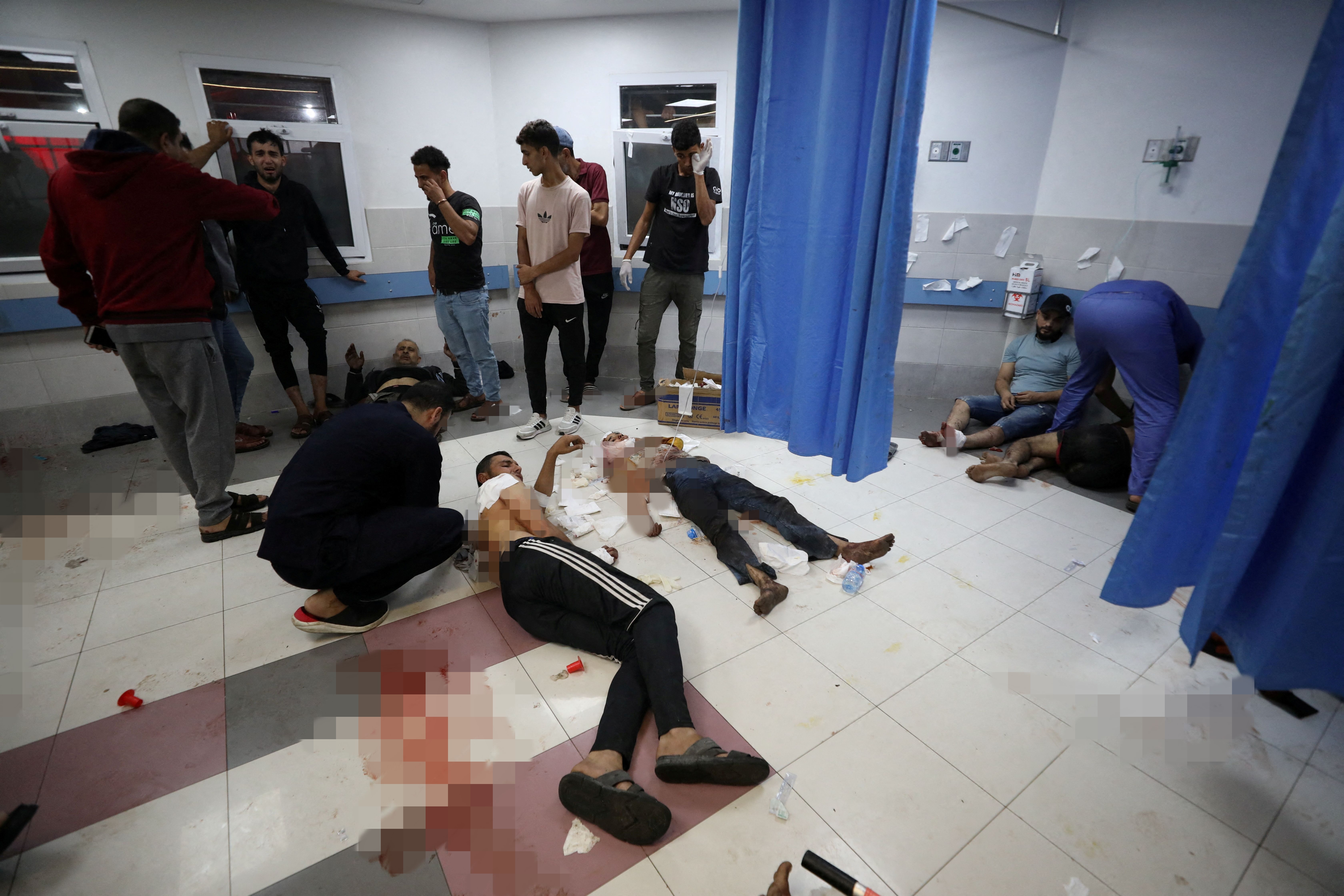 ▲▼加薩醫院遭以色列空襲，造成500人死亡。（圖／路透）
