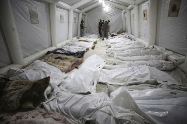 ▲▼以色列空襲加薩醫院，造成500人死亡。（圖／達志影像／美聯社）