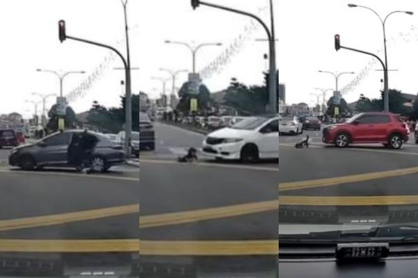 馬來西亞一名幼童被甩出車外，遭後方2車碰撞。（圖／翻攝自Facebook／Info Malaysia）