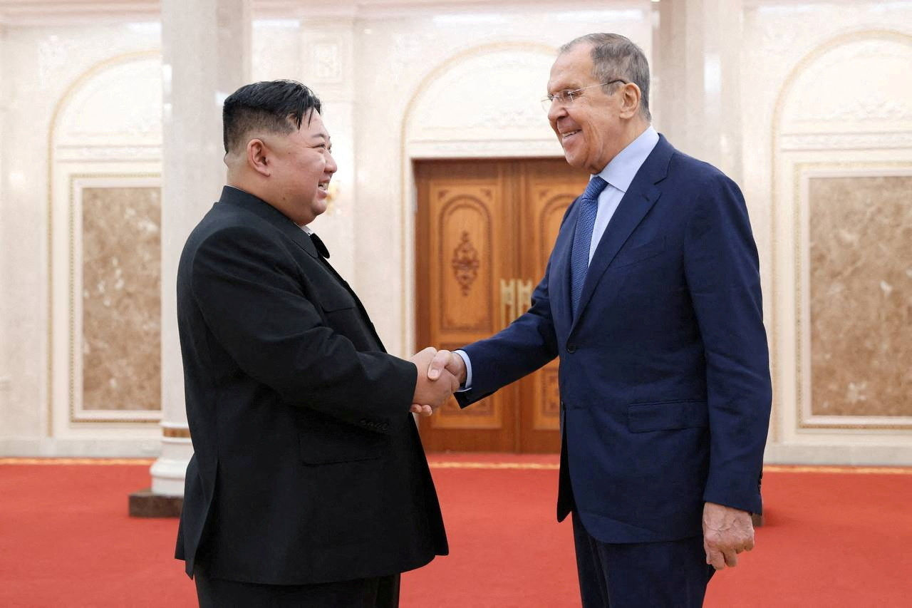 ▲▼俄羅斯外交部長拉夫羅夫訪問平壤，獲北韓最高領導人金正恩接見。（圖／路透）