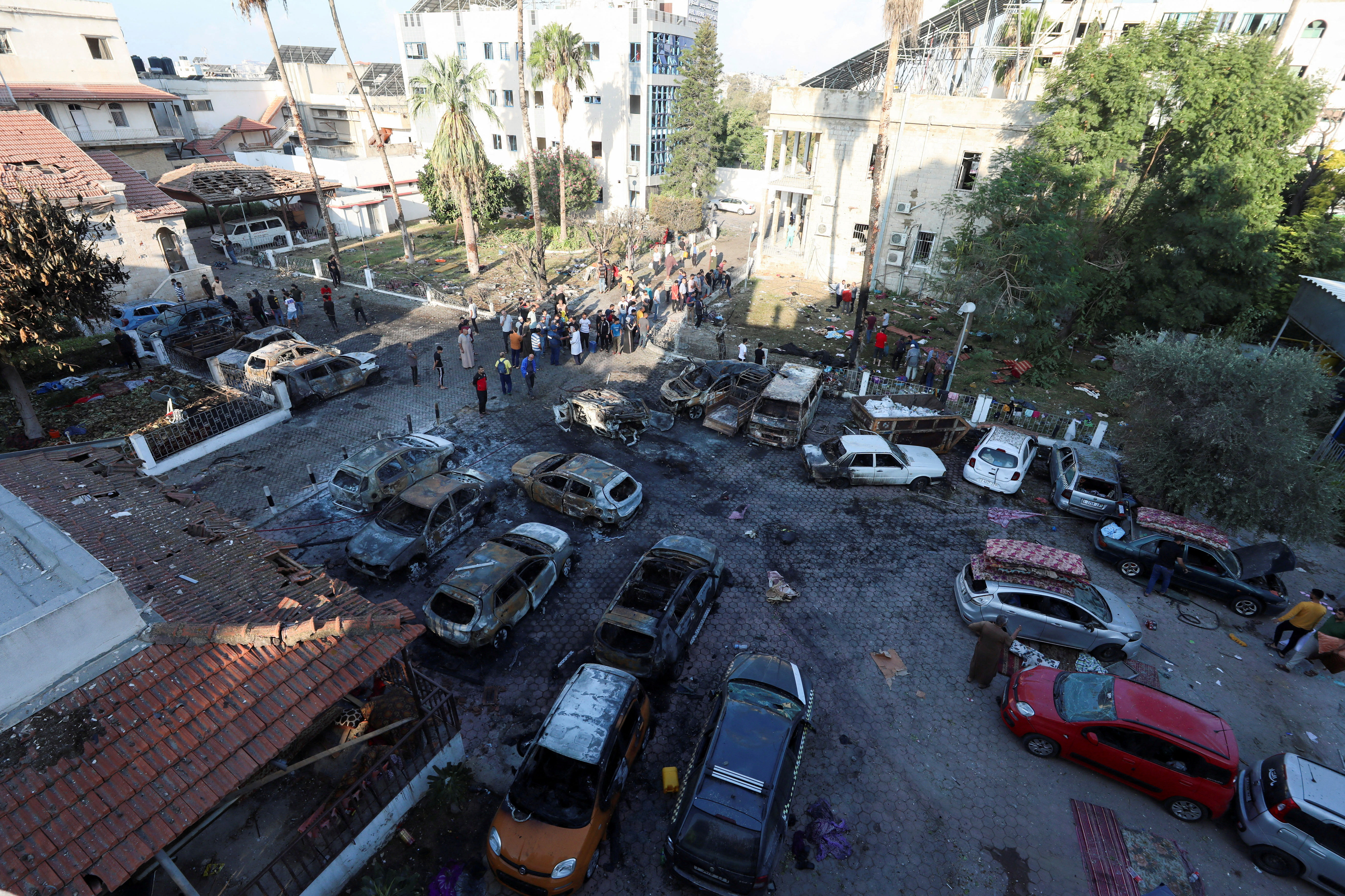 ▲▼加薩醫院17日爆炸，以色列與哈瑪斯互控是對方所為。加薩阿里阿拉伯醫院（Al-Ahli al-Arabi Hospital）（圖／路透）