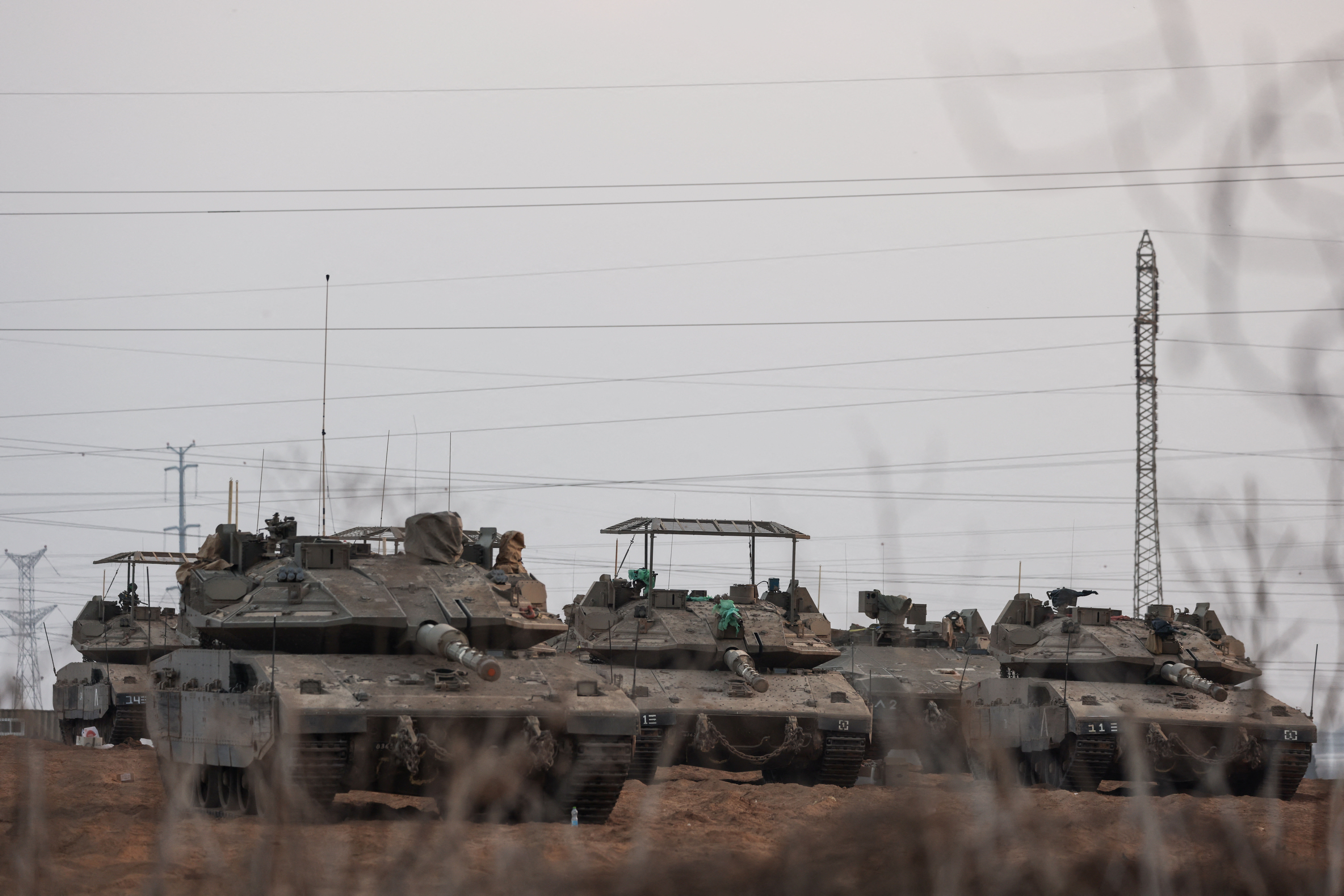 ▲以色列坦克在加薩邊境就位。（圖／路透）