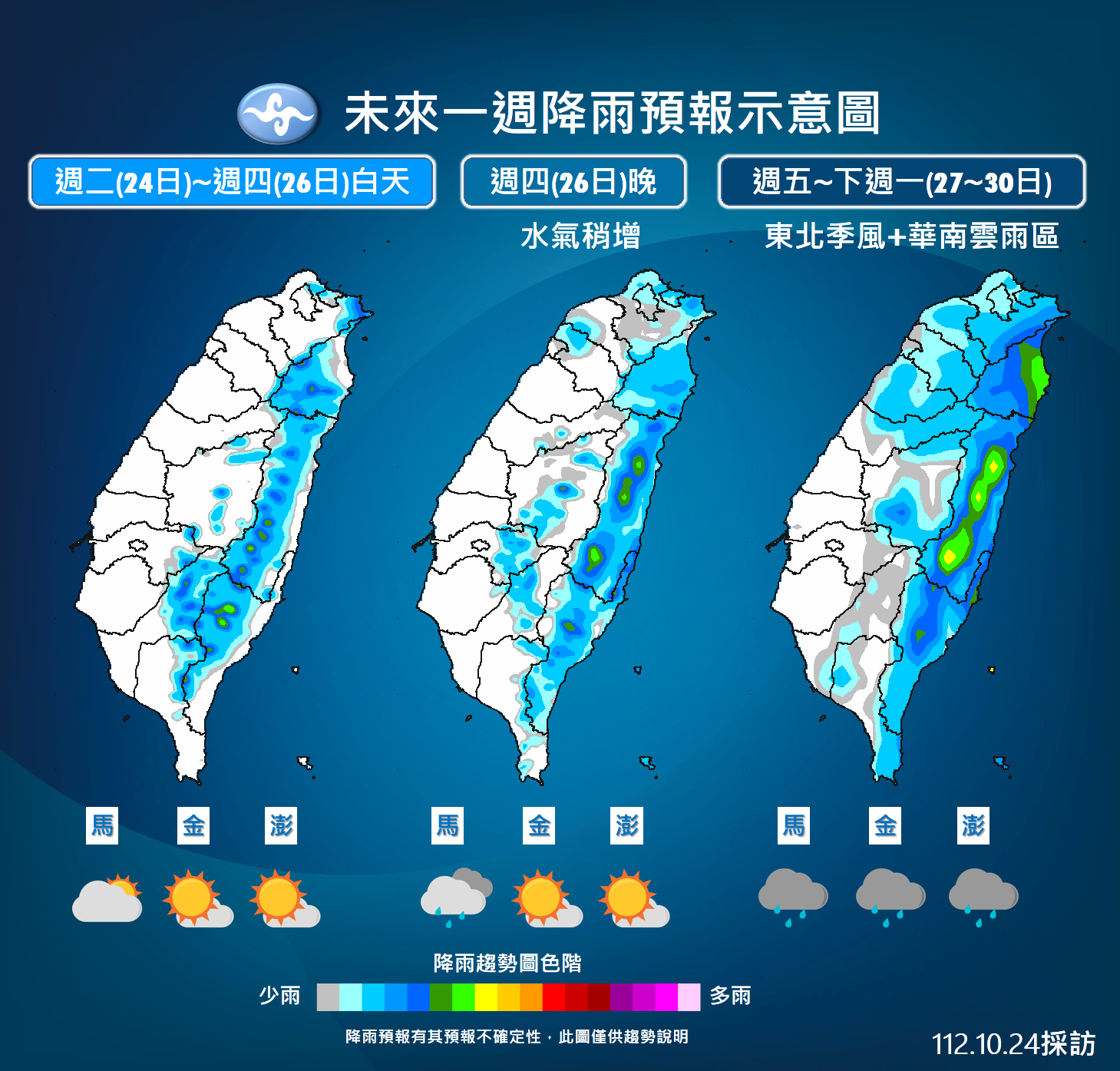 ▲▼未來天氣趨勢。（圖／氣象署）