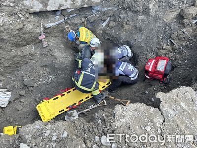快訊／高雄路竹2工人遭土堆活埋！幸運救回　勒令停工開罰30萬